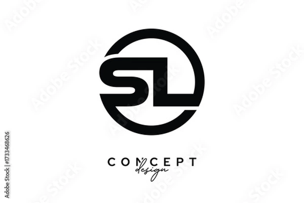 Fototapeta SL Creative Circle Monogram Logo Design – Modern Branding Concept