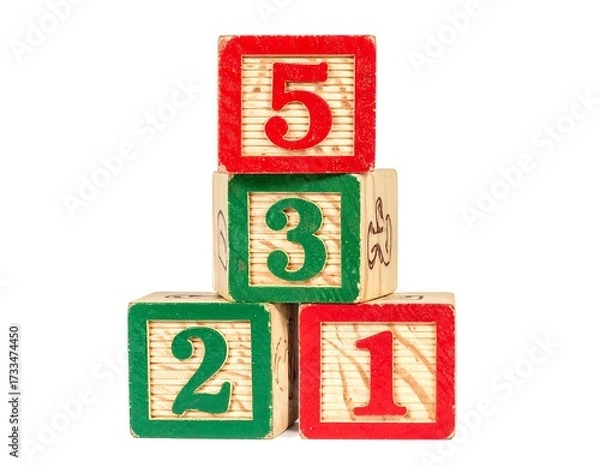 Obraz Wooden blocks with numbers