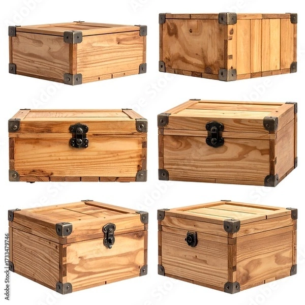 Obraz Wooden boxes, various angles