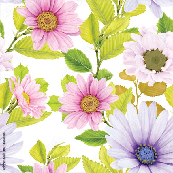 Obraz beautiful chrysanthenum seamless pattern