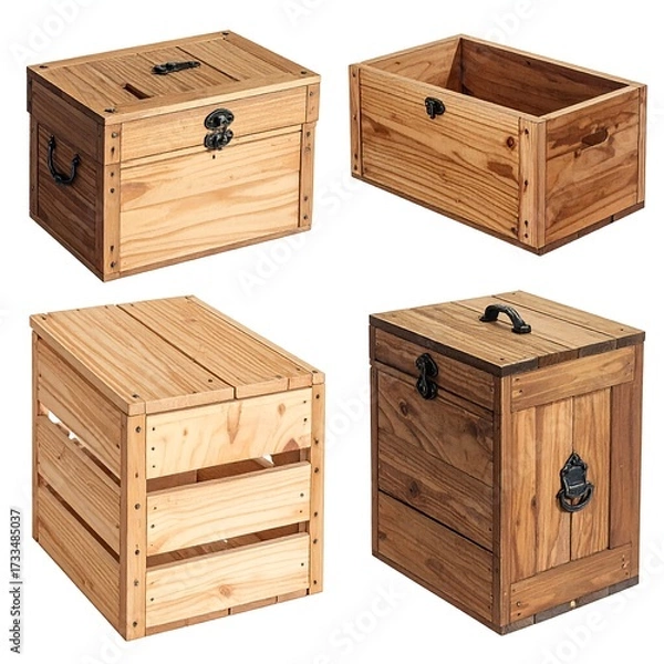 Obraz Wooden crates, various styles