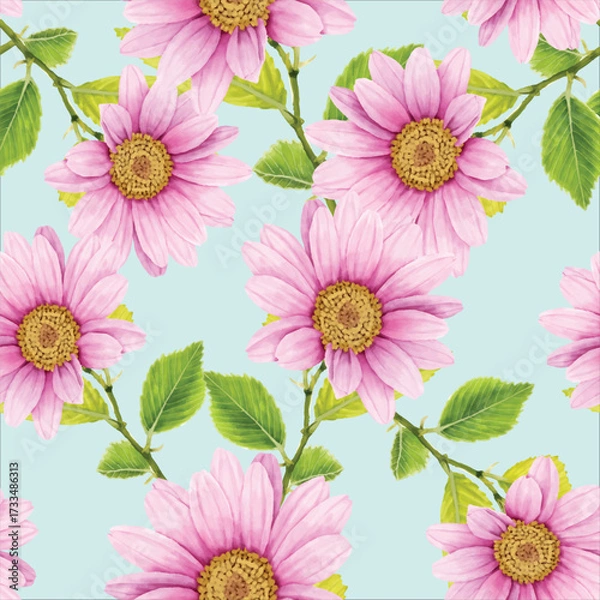 Obraz beautiful chrysanthenum seamless pattern