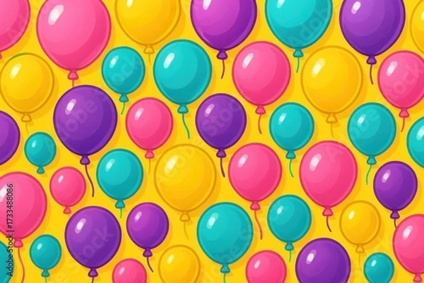 Fototapeta Party balloons abstract festive background. AI Generative.