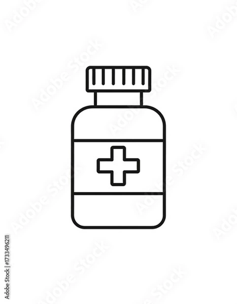 Fototapeta Simple outline of a medicine bottle