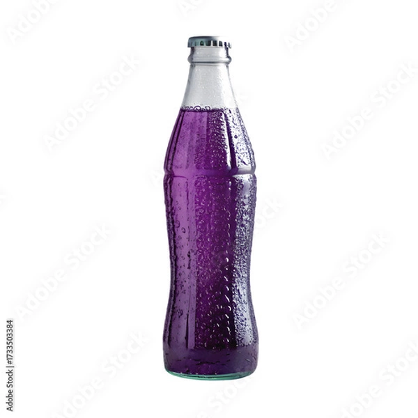 Fototapeta Realistic single plastic bottle in frosted glass finish with smooth texture
