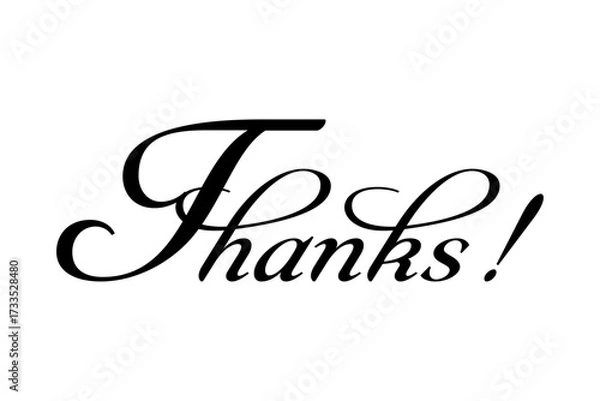 Fototapeta Thanks! - Thanks! message for card, presentation, business. Expressing gratitude, acknowledgment and appreciation
