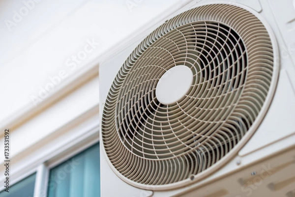 Fototapeta Air conditioning unit maintenance steps indoor space informative guide home environment close-up view
