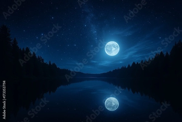 Fototapeta 밤하늘의 달빛