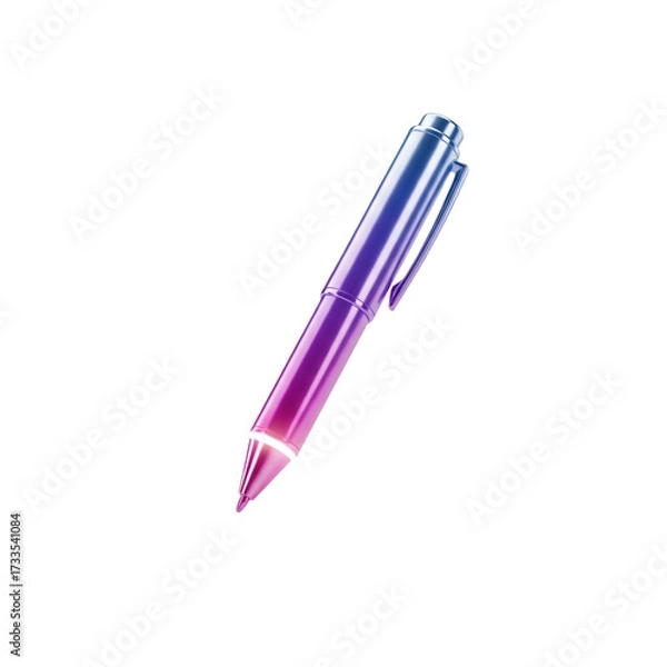 Fototapeta Modern pen with purple and blue gradient isolated on transparent background