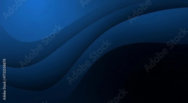 Fototapeta Abstract flowing waves of deep blue and dark navy gradients