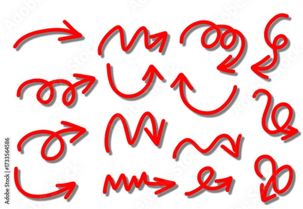 Fototapeta Set arrows sign symbol handdrawn 