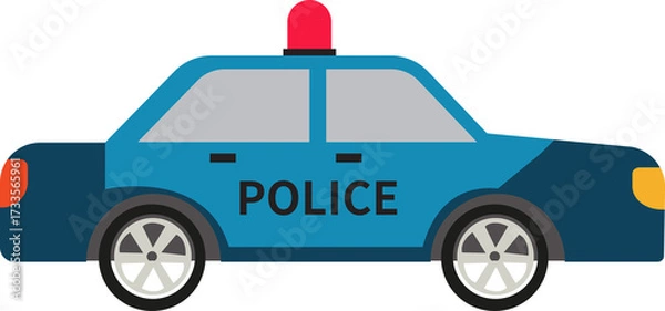 Fototapeta Simple Blue Police Car