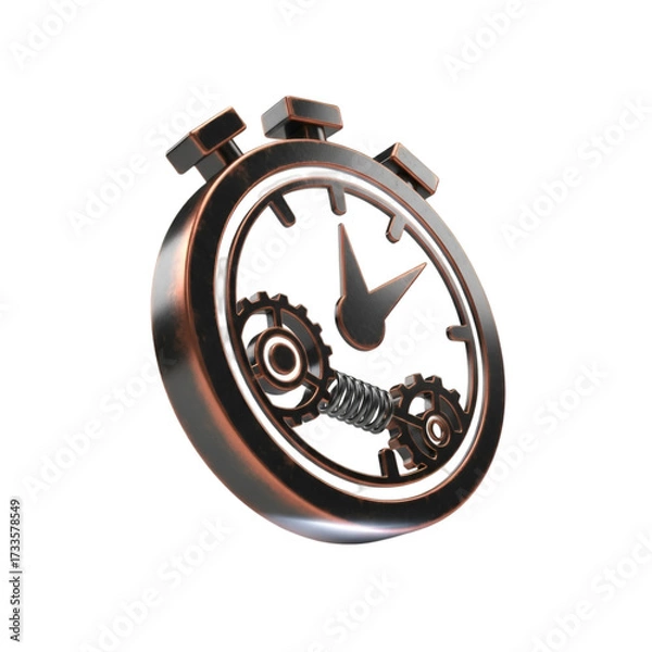 Fototapeta Stopwatch icon with gears isolated on transparent background
