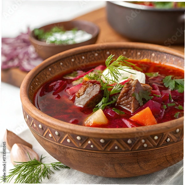 Obraz side view of traditional russian or ukrainian red