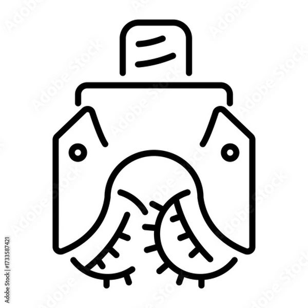 Fototapeta An outline style icon depicting drilling head