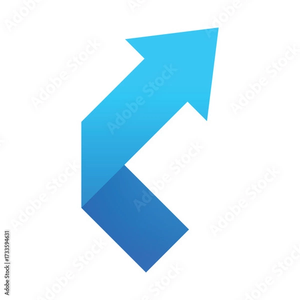 Obraz Blue arrow icon, pointing right