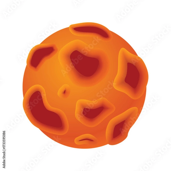 Obraz A stunning orange planet vector image in pseudo 3D style
