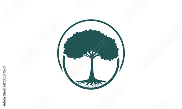 Obraz Shady tree icon vector logo