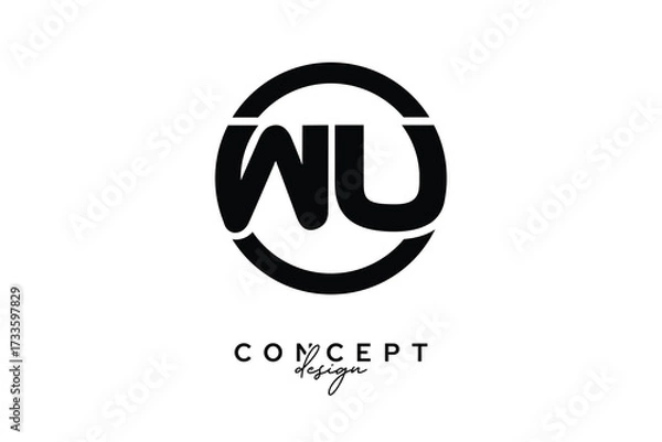 Fototapeta WU Creative Circle Monogram Logo Design – Modern Branding Concept