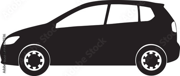 Fototapeta Car Silhouette Icon Automobile Vehicle Vector Illustration