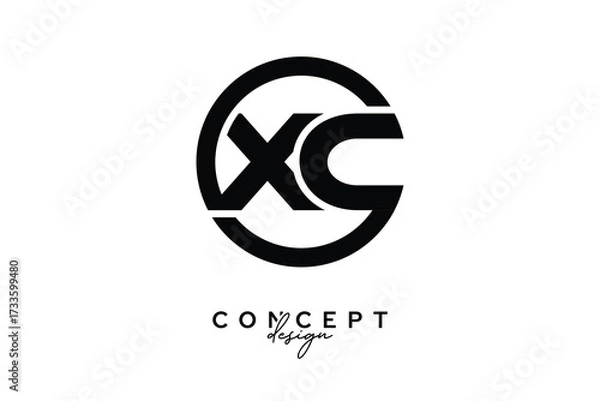 Fototapeta XC Creative Circle Monogram Logo Design – Modern Branding Concept