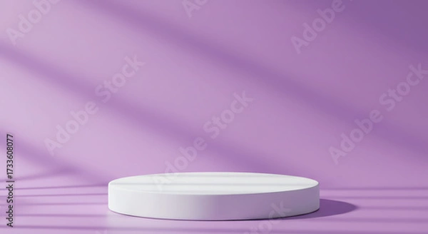 Obraz White podium on purple background with shadow