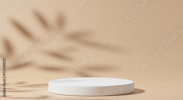 Obraz White podium plant shadow minimal product display