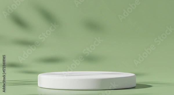 Obraz White podium platform on green background display