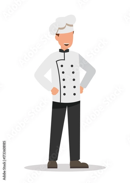 Obraz The Profession of a Chef who Stands. Stock Illustration