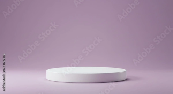 Obraz White round podium on lavender backdrop