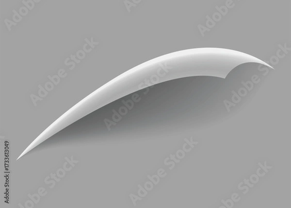 Obraz Curled paper corner. Curve page corner, page edge curl and bent paper sheet with realistic shadow. Paper corner fold isolated on white background