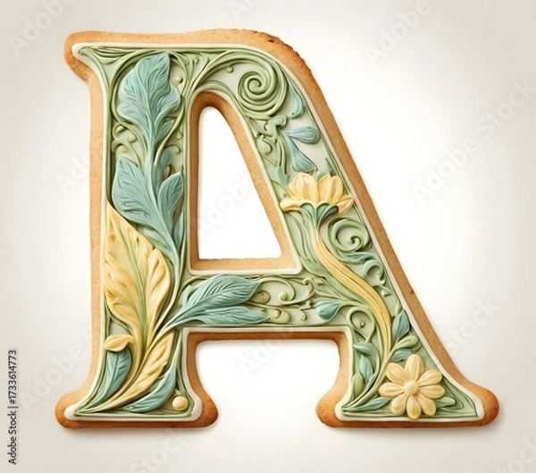 Obraz Decorated Cookie Letter A with Colorful Icing