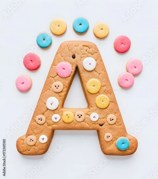 Obraz Decorated Cookie Letter A with Colorful Icing