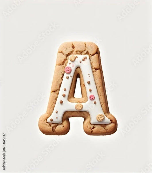 Obraz Decorated Cookie Letter A with Colorful Icing
