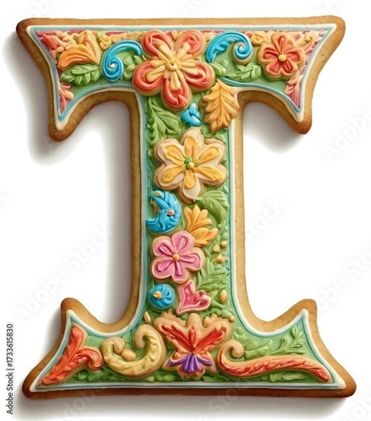 Obraz Decorated Cookie Letter I with Colorful Icing
