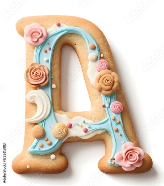 Obraz Decorated Cookie Letter A with Colorful Icing