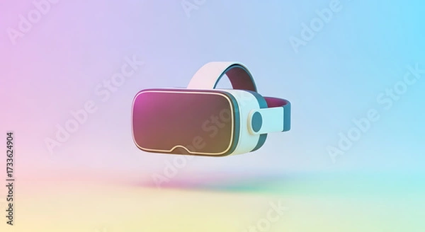 Fototapeta Immersive Reality: A 3D Render of VR Headset on Gradient Background