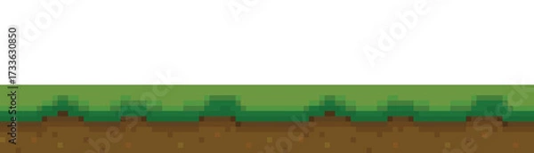 Obraz 2d green land pixel 
