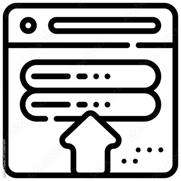 Fototapeta database backup upload cyber system simple line icon