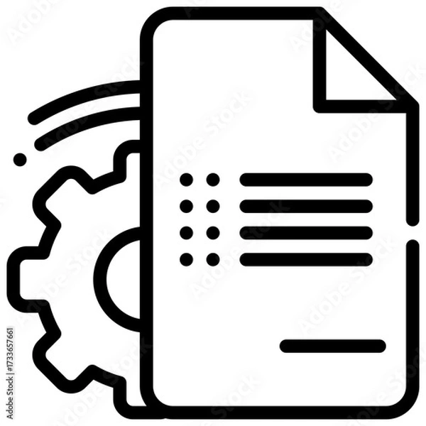 Fototapeta document file wheel setting system simple line icon