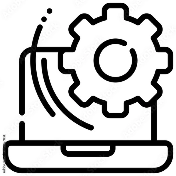 Fototapeta setting wheel system setup simple line icon