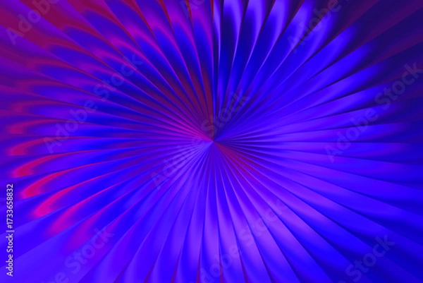 Fototapeta Radial pattern of deep blue magenta sharp, radiating lines a futuristic energetic abstract design