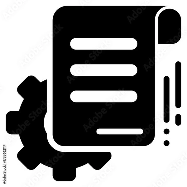 Fototapeta file paper report setting setup guidebook solid glyph icon
