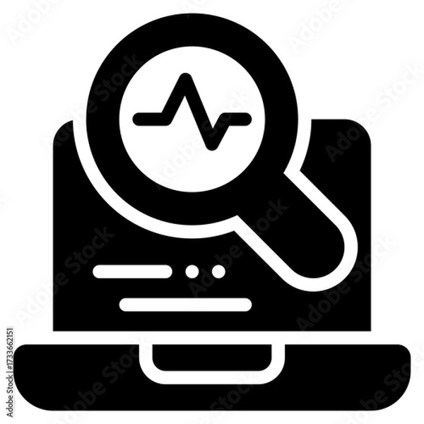 Fototapeta finding search magnifying signal system solid glyph icon