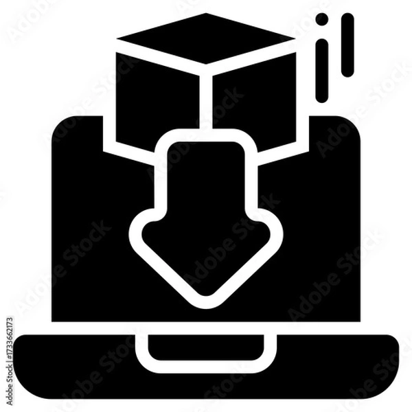 Fototapeta install setup system package program solid glyph icon