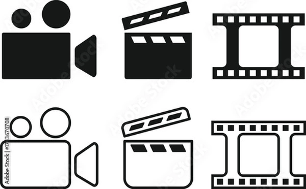 Fototapeta set of vector icons of film