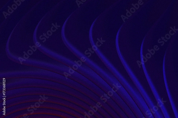 Fototapeta Dark blue abstract background glowing purple red wavy lines, evoking a sense of mystery futuristic digital art a subtle texture