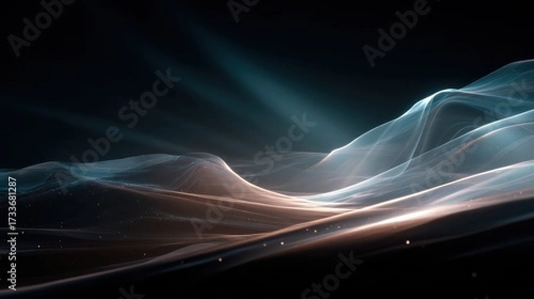 Fototapeta Abstract Light Waves - A Serene and Ethereal Landscape.
