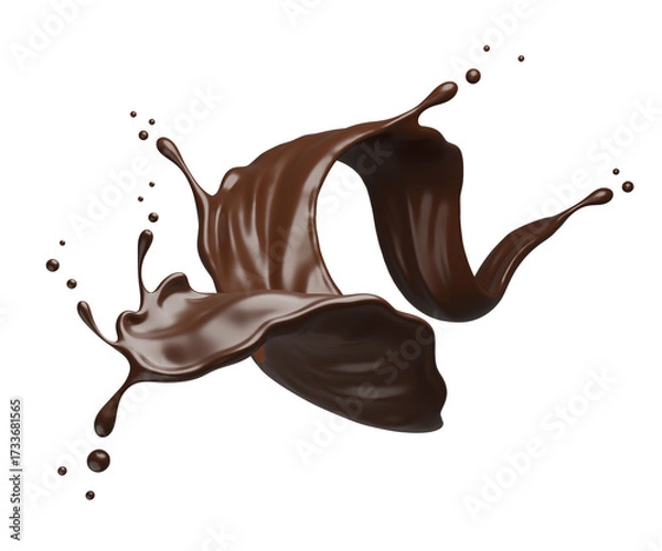 Fototapeta PNG Chocolate Splash 3D Rendering