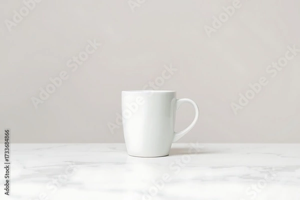 Fototapeta Generative AI clean white mug on marble countertop background